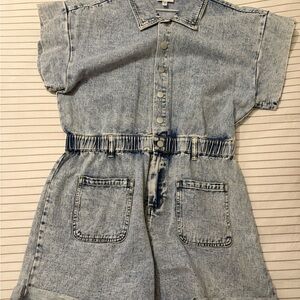 Denim Button-Up Romper